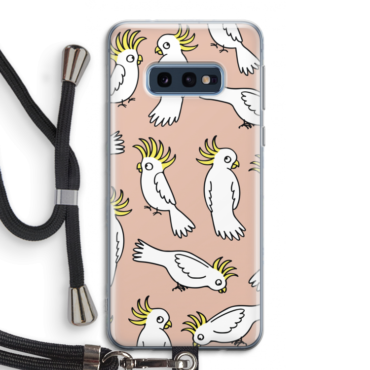 Papegaai: Samsung Galaxy S10e Transparant Hoesje met koord