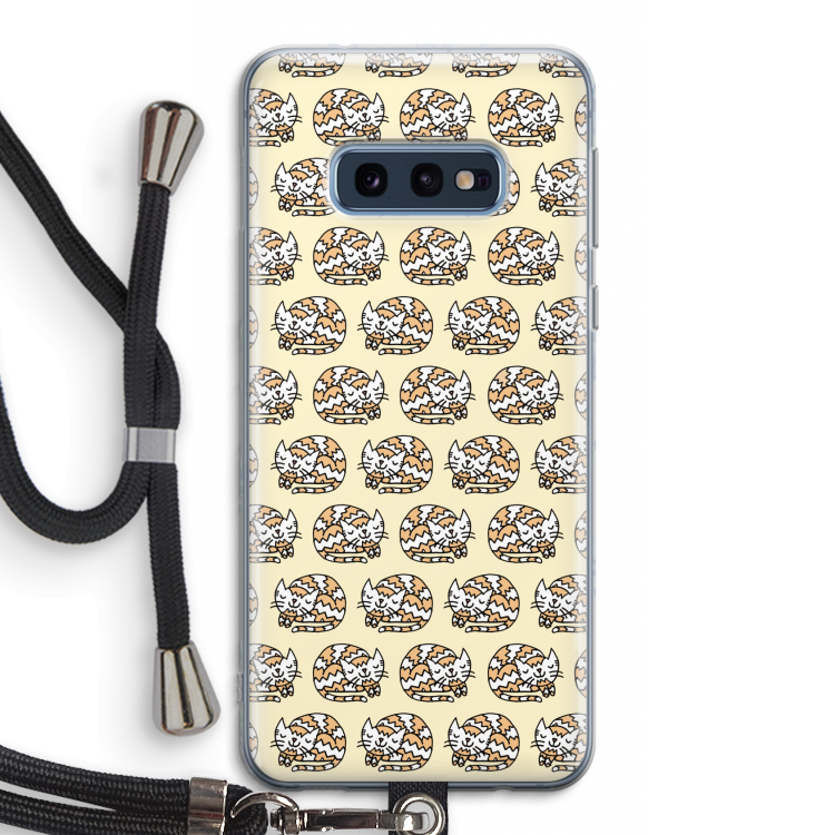 Slapende poes: Samsung Galaxy S10e Transparant Hoesje met koord