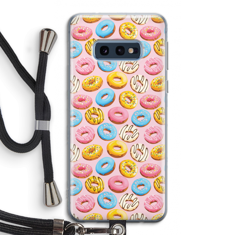 Pink donuts: Samsung Galaxy S10e Transparant Hoesje met koord