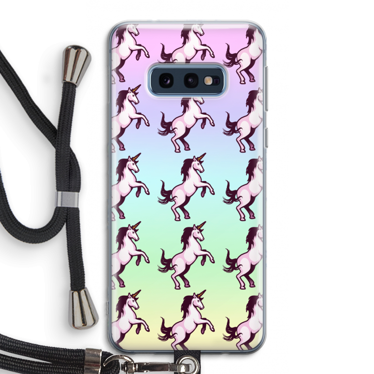 Musketon Unicorn: Samsung Galaxy S10e Transparant Hoesje met koord