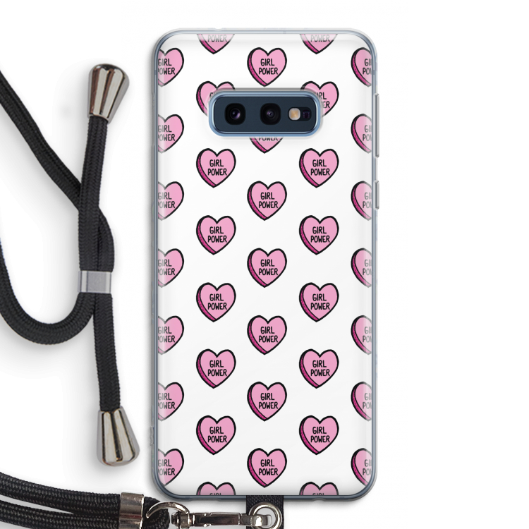 GIRL POWER: Samsung Galaxy S10e Transparant Hoesje met koord