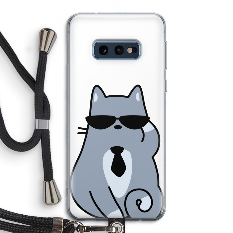 Cool cat: Samsung Galaxy S10e Transparant Hoesje met koord