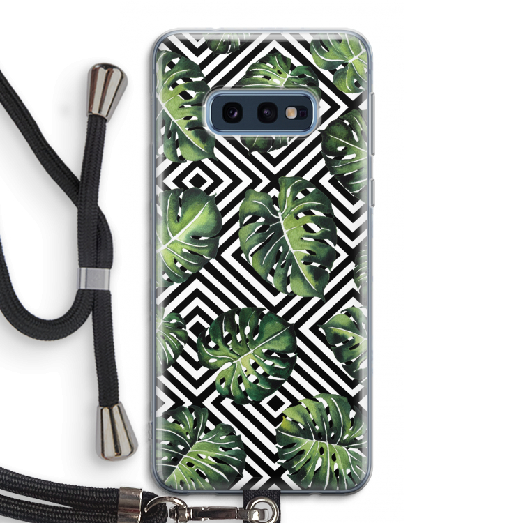 Geometrische jungle: Samsung Galaxy S10e Transparant Hoesje met koord