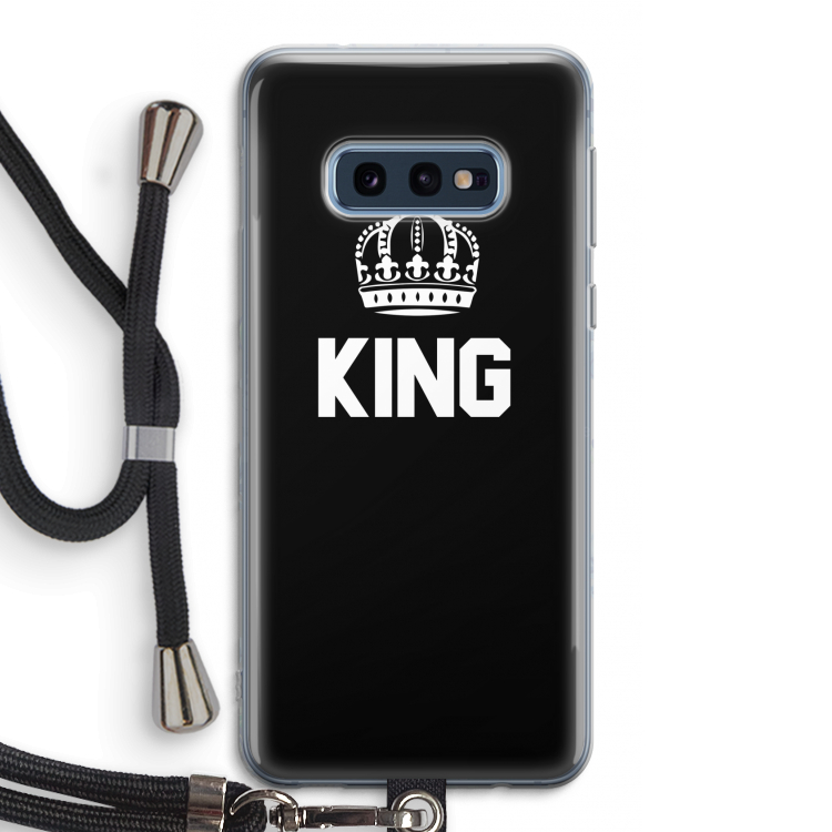 King zwart: Samsung Galaxy S10e Transparant Hoesje met koord