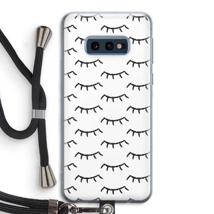 Wimpers: Samsung Galaxy S10e Transparant Hoesje met koord