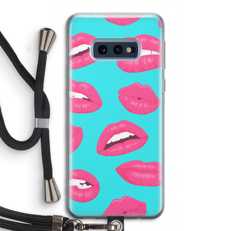 Bite my lip: Samsung Galaxy S10e Transparant Hoesje met koord