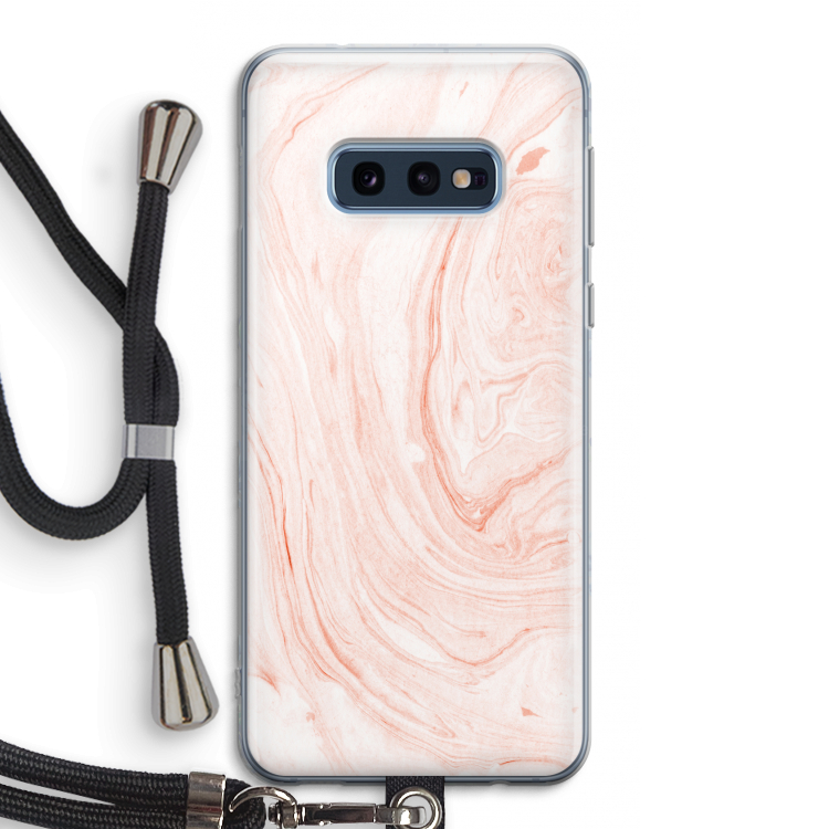 Peach bath: Samsung Galaxy S10e Transparant Hoesje met koord