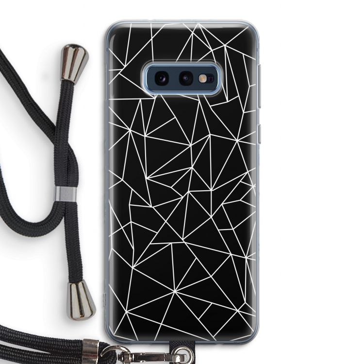 Geometrische lijnen wit: Samsung Galaxy S10e Transparant Hoesje met koord