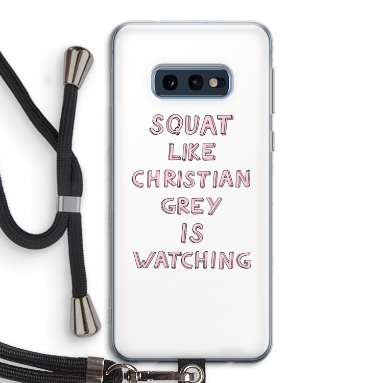Christian Grey: Samsung Galaxy S10e Transparant Hoesje met koord