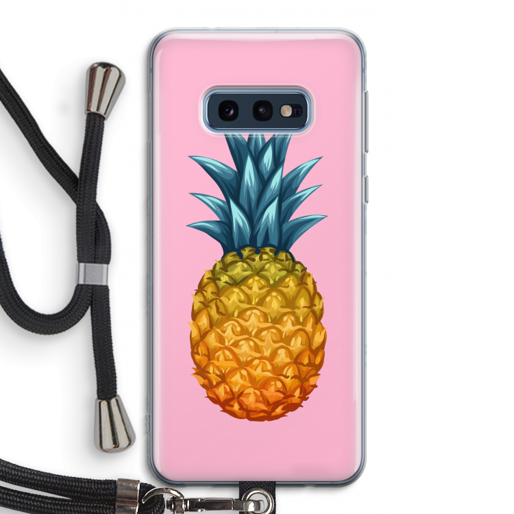 Grote ananas: Samsung Galaxy S10e Transparant Hoesje met koord