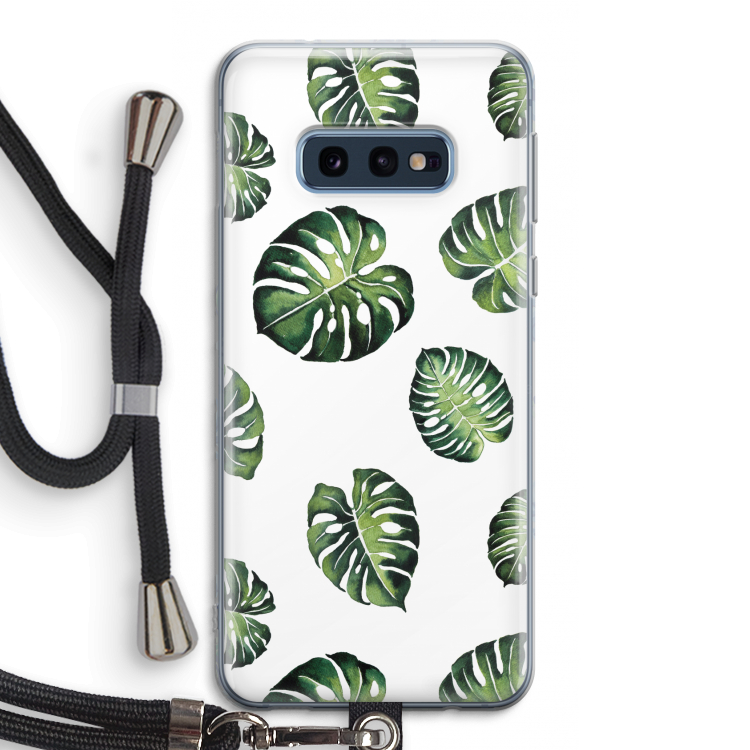 Tropische bladeren: Samsung Galaxy S10e Transparant Hoesje met koord