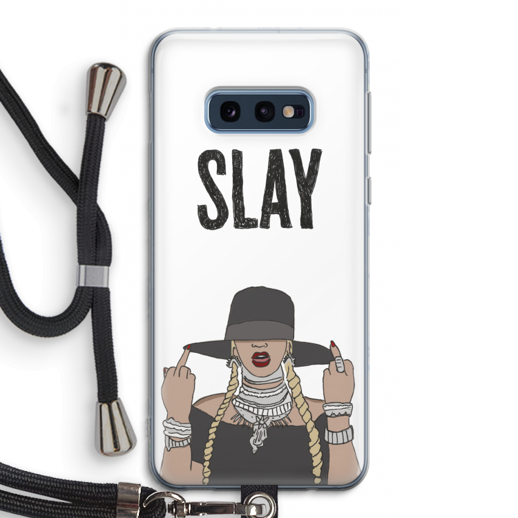 Slay All Day: Samsung Galaxy S10e Transparant Hoesje met koord