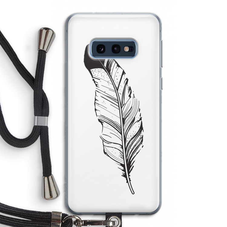 Pluim: Samsung Galaxy S10e Transparant Hoesje met koord