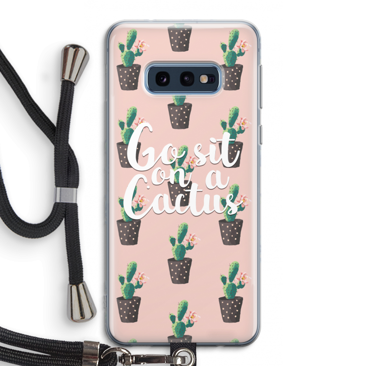 Cactus quote: Samsung Galaxy S10e Transparant Hoesje met koord