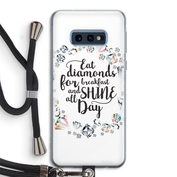 Diamonds: Samsung Galaxy S10e Transparant Hoesje met koord