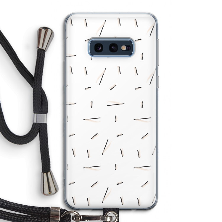 Hipster stripes: Samsung Galaxy S10e Transparant Hoesje met koord
