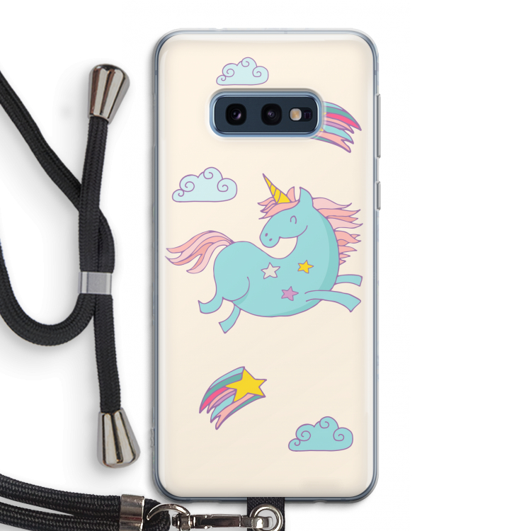 Vliegende eenhoorn: Samsung Galaxy S10e Transparant Hoesje met koord