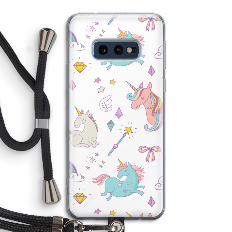 Fantasiewereld: Samsung Galaxy S10e Transparant Hoesje met koord