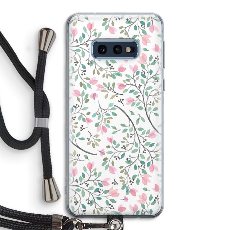 Sierlijke bloemen: Samsung Galaxy S10e Transparant Hoesje met koord
