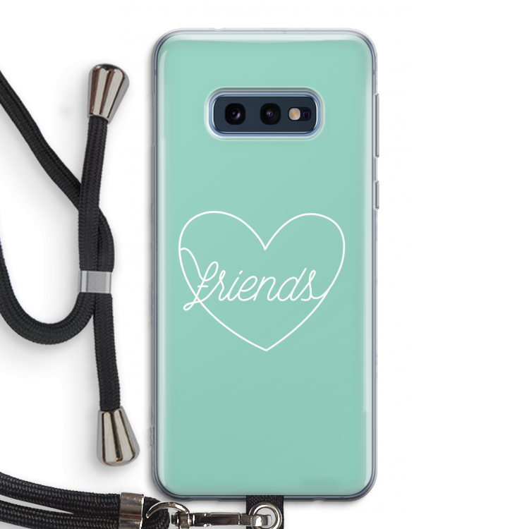 Friends heart pastel: Samsung Galaxy S10e Transparant Hoesje met koord
