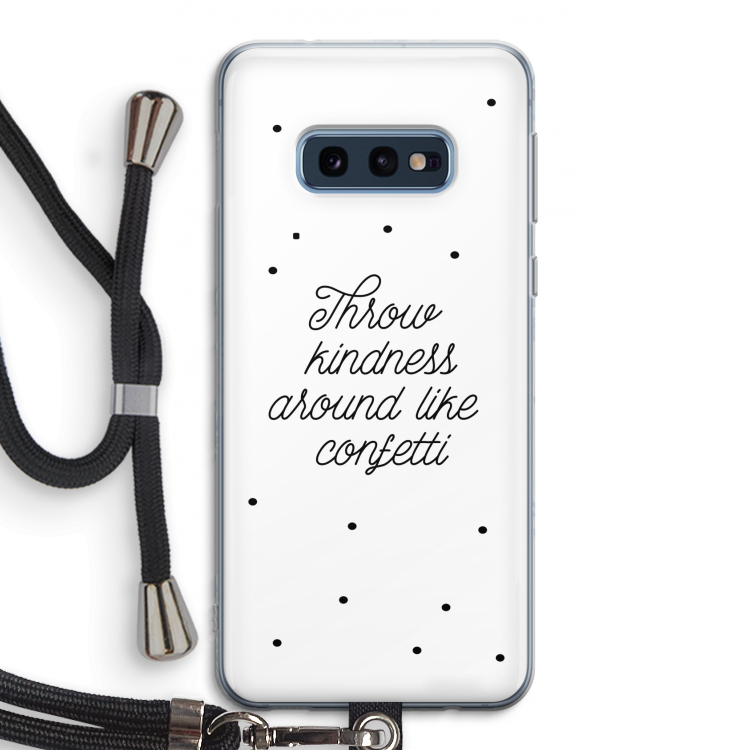 Confetti: Samsung Galaxy S10e Transparant Hoesje met koord