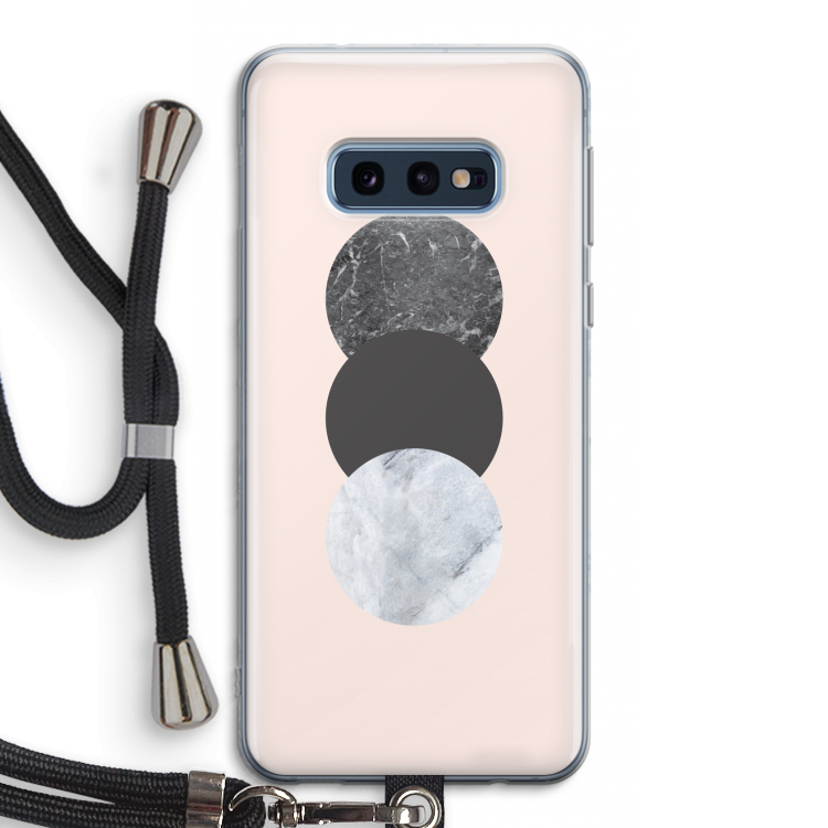 Marmeren cirkels: Samsung Galaxy S10e Transparant Hoesje met koord