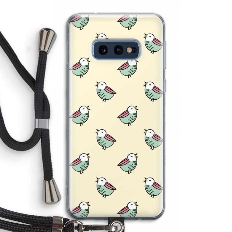 Vogeltjes: Samsung Galaxy S10e Transparant Hoesje met koord