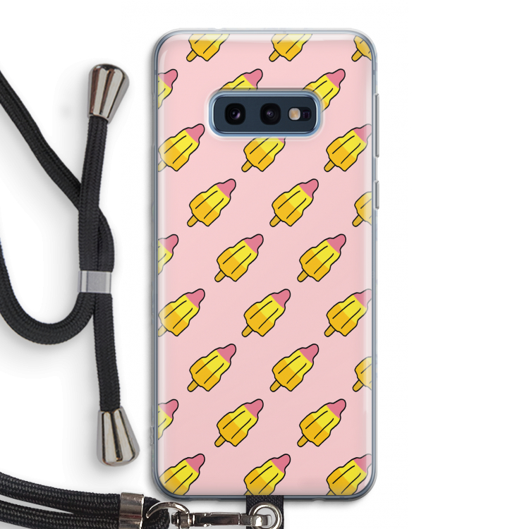 Waterijsjes: Samsung Galaxy S10e Transparant Hoesje met koord