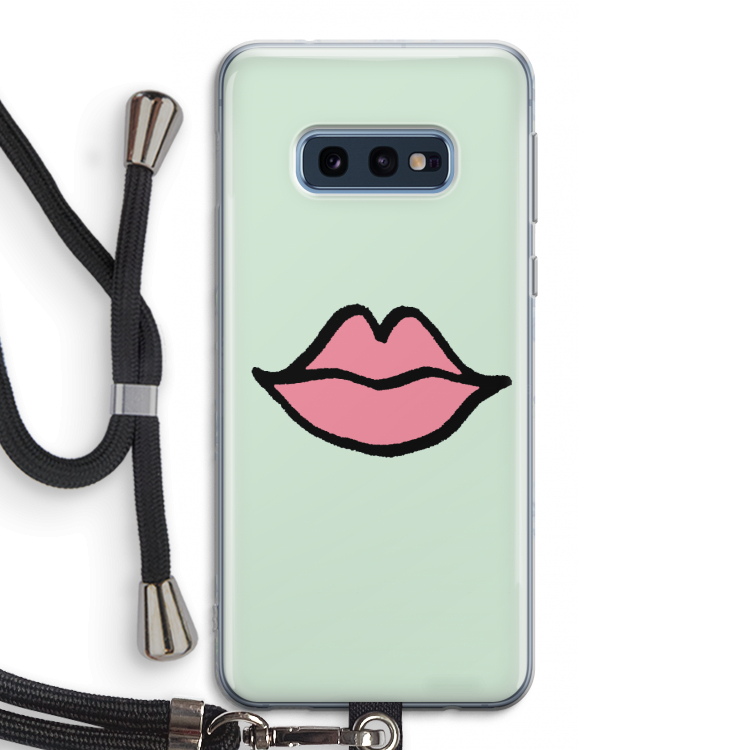 Kusje: Samsung Galaxy S10e Transparant Hoesje met koord