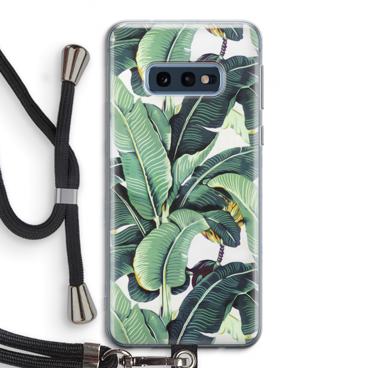 Bananenbladeren: Samsung Galaxy S10e Transparant Hoesje met koord