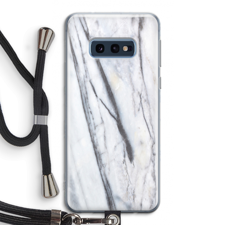 Gestreepte marmer: Samsung Galaxy S10e Transparant Hoesje met koord