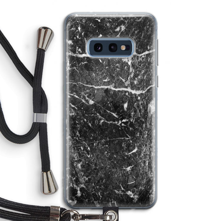 Zwart marmer: Samsung Galaxy S10e Transparant Hoesje met koord