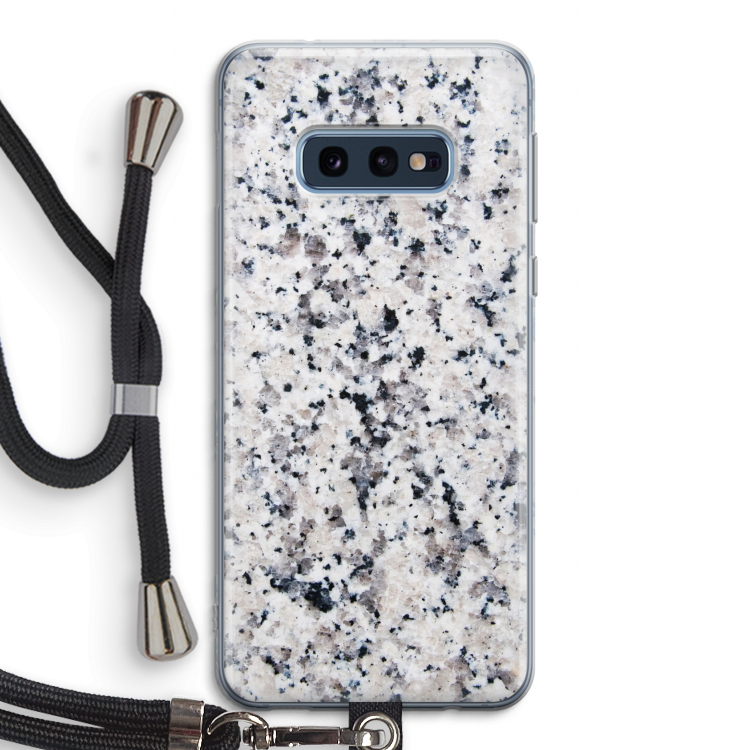 Gespikkelde marmer: Samsung Galaxy S10e Transparant Hoesje met koord