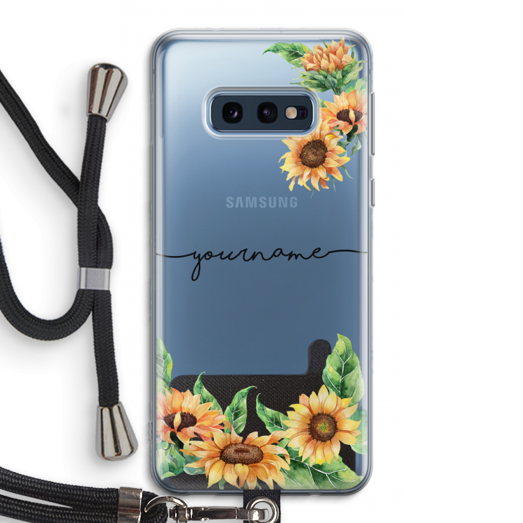 Zonnebloemen: Samsung Galaxy S10e Transparant Hoesje met koord
