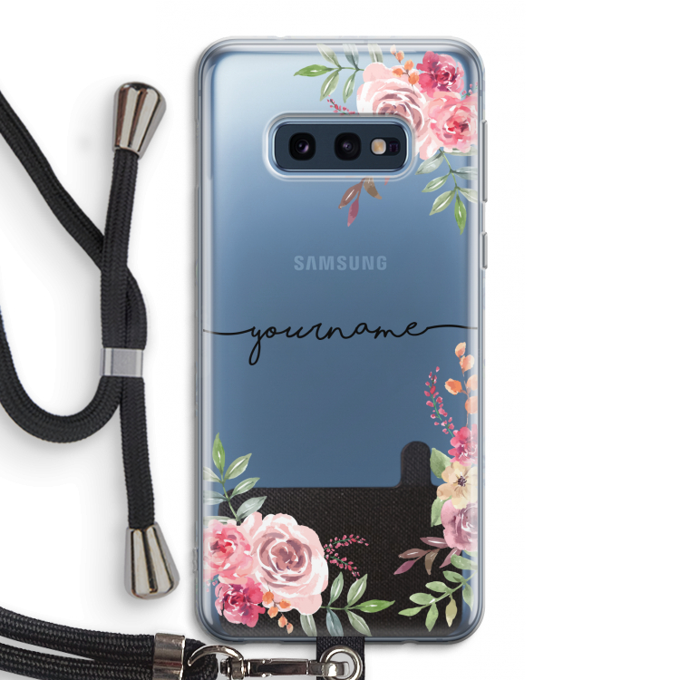 Rozen: Samsung Galaxy S10e Transparant Hoesje met koord