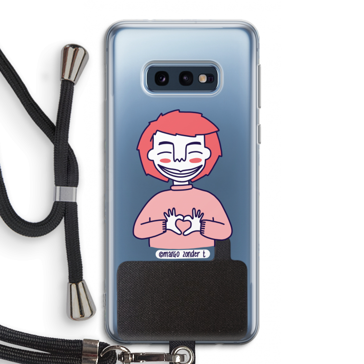 Hartje: Samsung Galaxy S10e Transparant Hoesje met koord