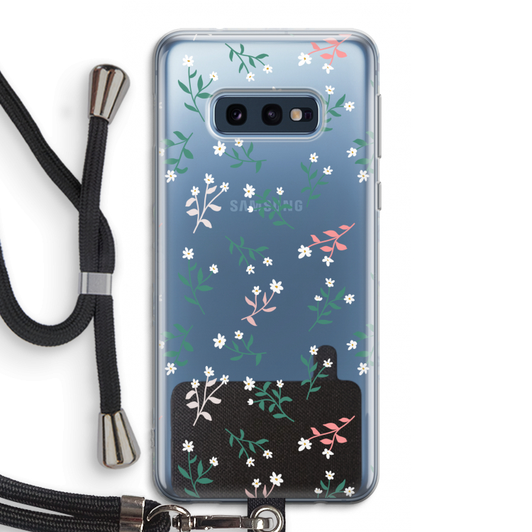 Small white flowers: Samsung Galaxy S10e Transparant Hoesje met koord