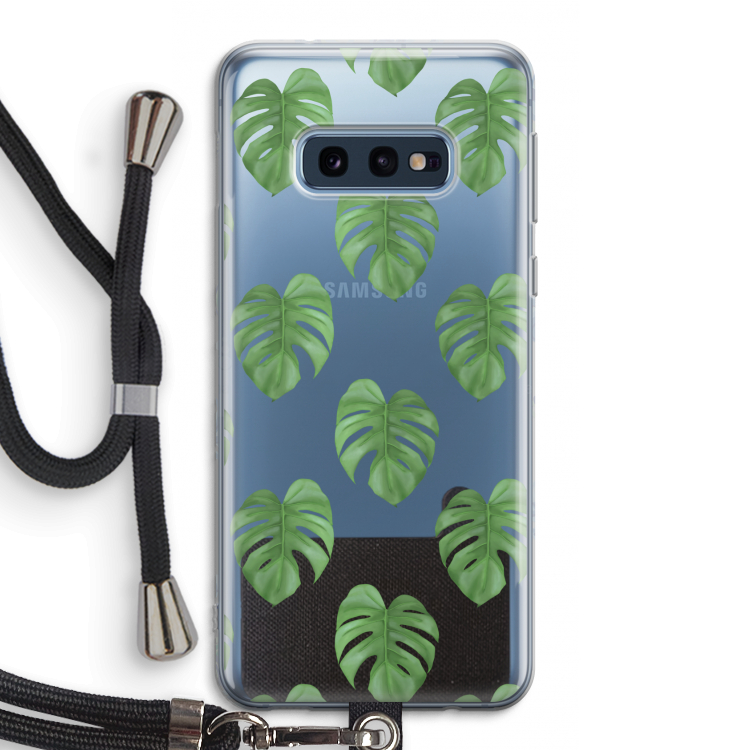 Monstera leaves: Samsung Galaxy S10e Transparant Hoesje met koord