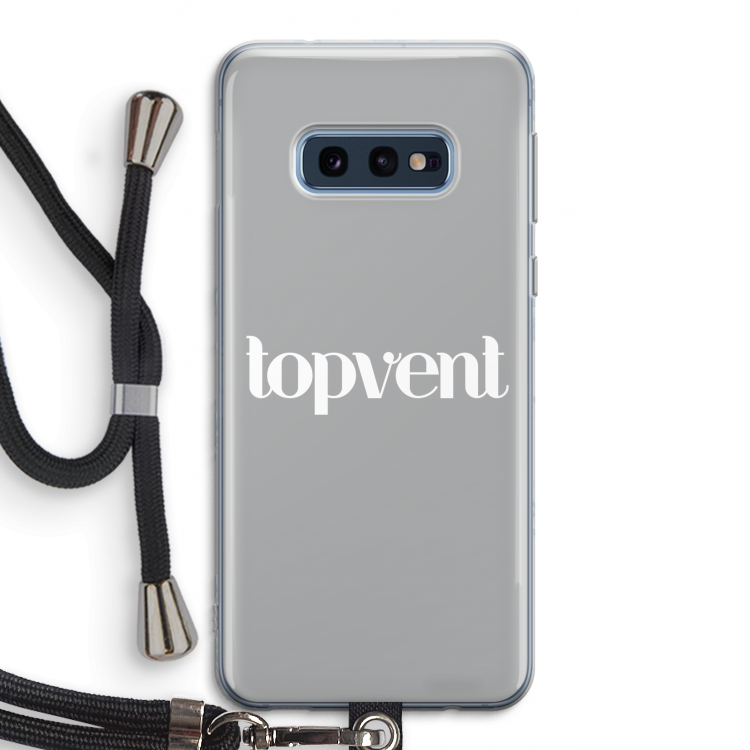 Topvent Grijs Wit: Samsung Galaxy S10e Transparant Hoesje met koord
