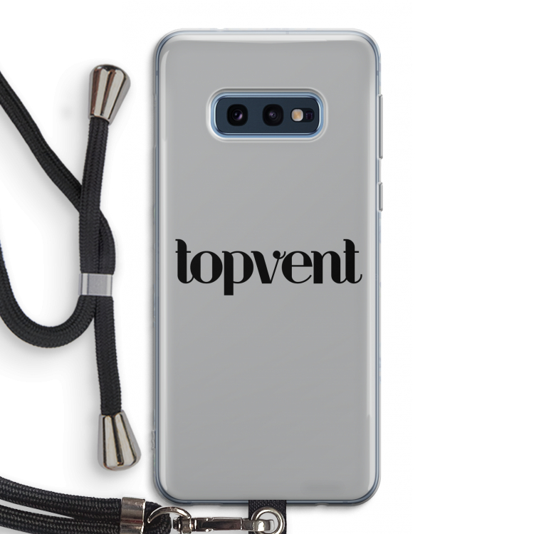 Topvent Grijs Zwart: Samsung Galaxy S10e Transparant Hoesje met koord
