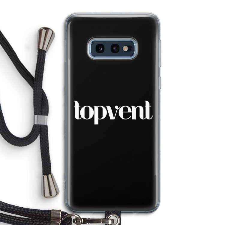 Topvent Zwart: Samsung Galaxy S10e Transparant Hoesje met koord