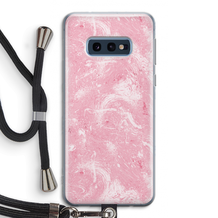 Abstract Painting Pink: Samsung Galaxy S10e Transparant Hoesje met koord
