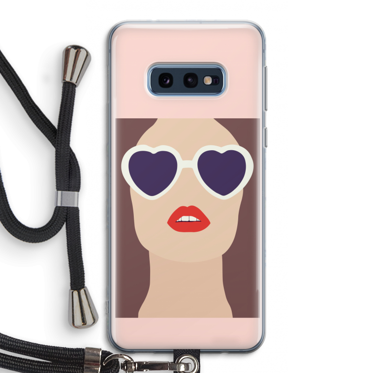 Red lips: Samsung Galaxy S10e Transparant Hoesje met koord