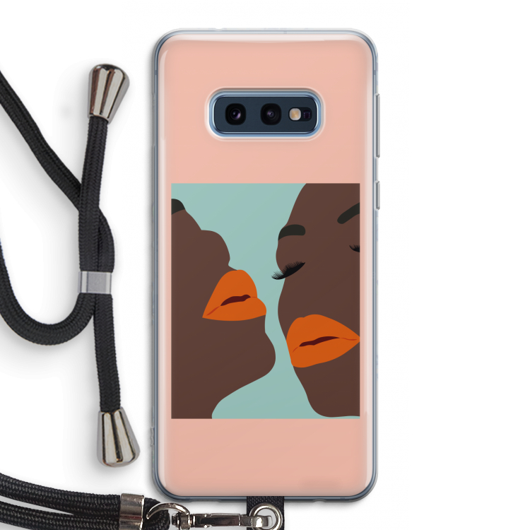 Orange lips: Samsung Galaxy S10e Transparant Hoesje met koord