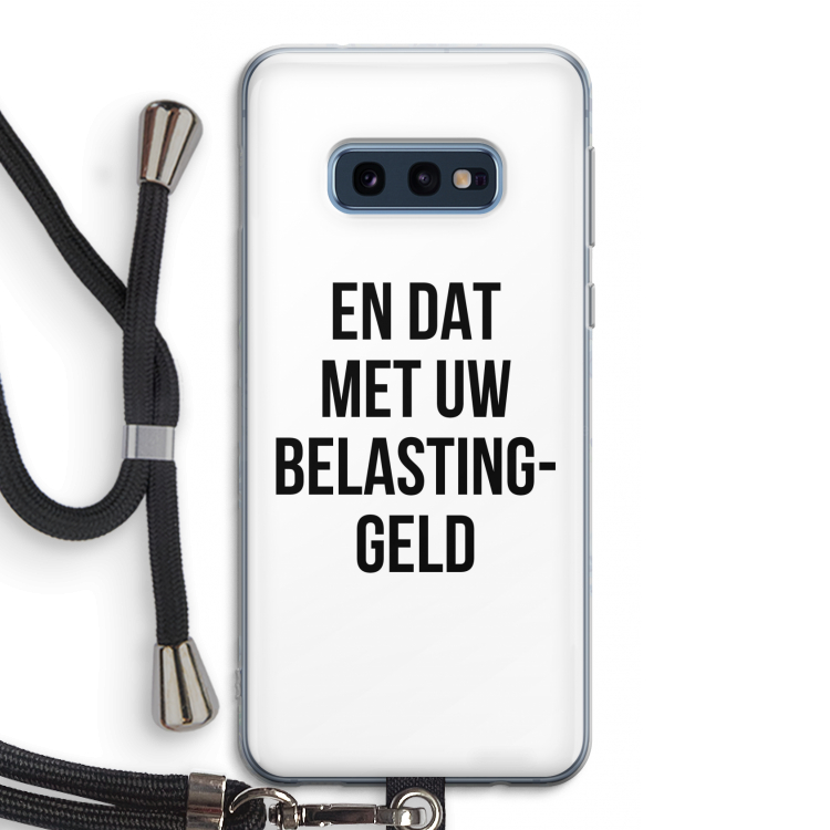 Belastinggeld: Samsung Galaxy S10e Transparant Hoesje met koord