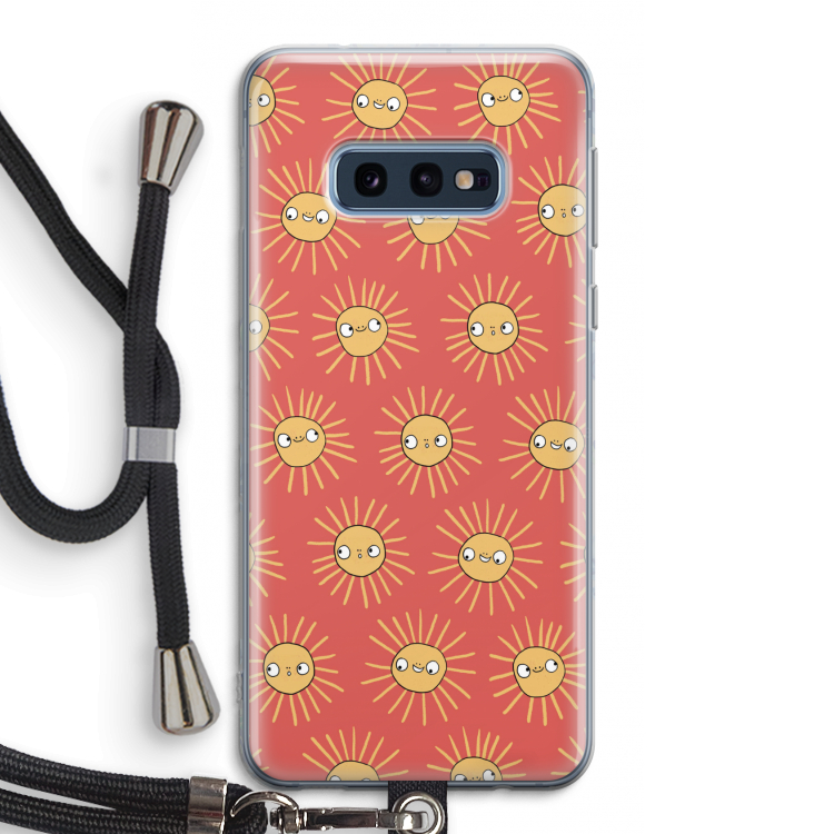 Zon: Samsung Galaxy S10e Transparant Hoesje met koord