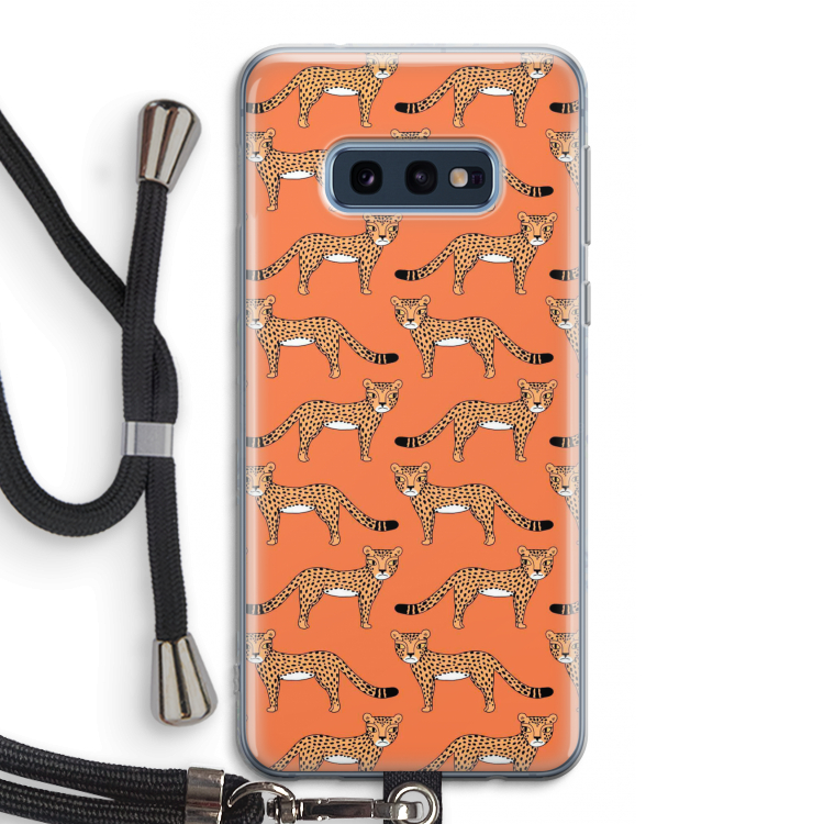 Cheetah: Samsung Galaxy S10e Transparant Hoesje met koord