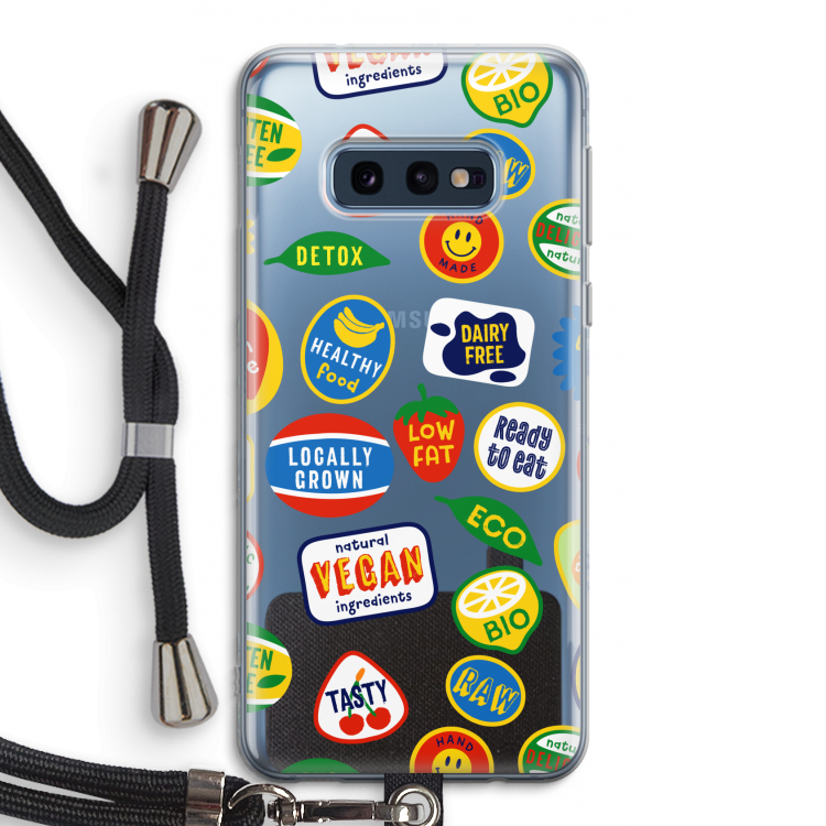 Fruitsticker: Samsung Galaxy S10e Transparant Hoesje met koord