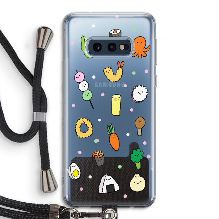 Happy bento friends: Samsung Galaxy S10e Transparant Hoesje met koord