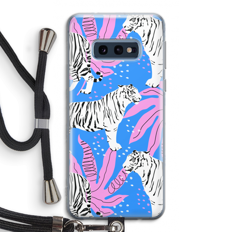 Tijger: Samsung Galaxy S10e Transparant Hoesje met koord
